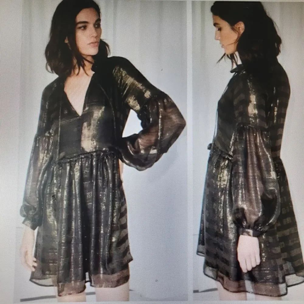 & Other Stories Black and Gold Dress